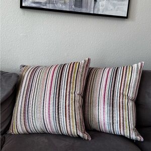 Striped Multicolor Throw Pillow Set